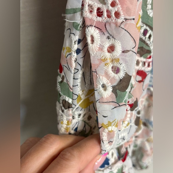 BTFL-Life | VGUC Floral Lace Mini Dress Top Boho Cottagecore Whimsical  Large - Picture 5 of 7